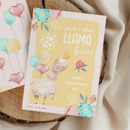 Cartão De Festividades Cute Whole Llama Diversão Crianças Valentines Sala