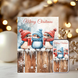 Cartão De Festividades Cute Winter Birds Christmas Cards