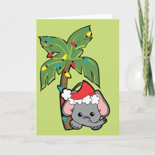 Cartão De Festividades Cutie de Natal do Baby Elephant