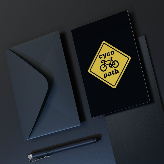 Cartão De Festividades Cycopath Funny Road Sign for Cycle Lover (Criador carregado)