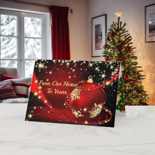 Cartão De Festividades Da Nossa Casa À Sua Feliz Natal Ca (Criador carregado)