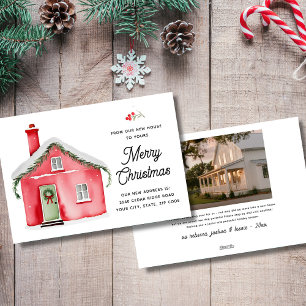 Cartão De Festividades Da nossa nova casa para a sua feliz foto de Natal