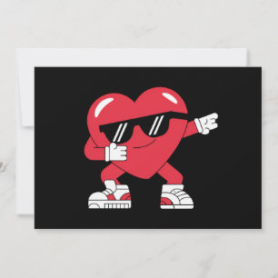 Cartão De Festividades Dabbing Heart Engraçado Gift Dia de os namorados