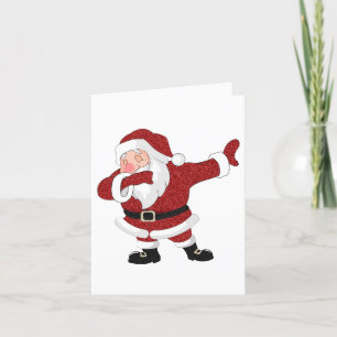 Cartão De Festividades Dabbing Red Santa Claus   Feriado divertido Humor 