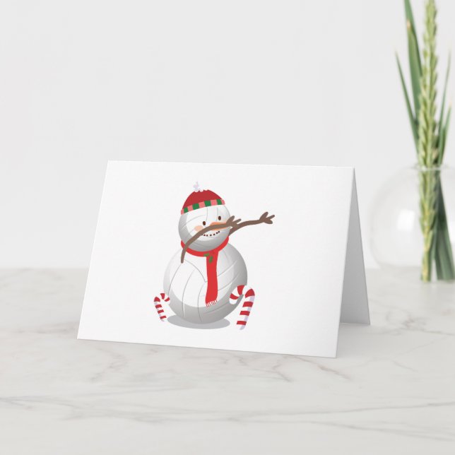 Cartão De Festividades Dabbing Snowman Voleibol Felny Dab (Frente)