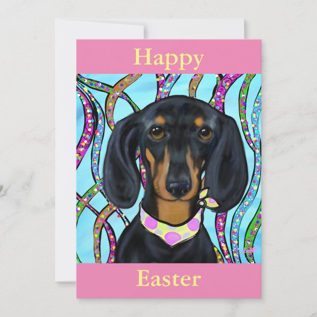 Cartão De Festividades Dachshund (Frente)