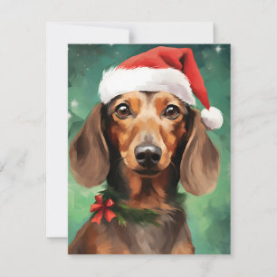 Cartão De Festividades Dachshund Christmas
