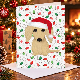 Cartão De Festividades Dachshund de pelo longo creme Cachorro do Papai No