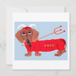 Cartão De Festividades Dachshund Devil
