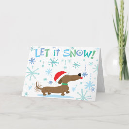 Cartão De Festividades Dachshund do Natal