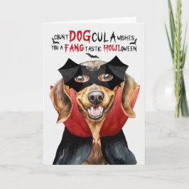 Cartão De Festividades Dachshund Dog Funny Count DOGula Halloween