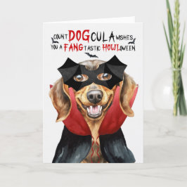 Cartão De Festividades Dachshund Dog Funny Count DOGula Halloween