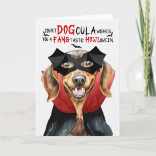 Cartão De Festividades Dachshund Dog Funny Count DOGula Halloween