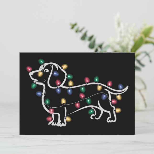 Cartão De Festividades Dachshund Dogs Tree Christmas Xmas Pet Dog  (Em pé/Frente)
