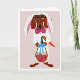 Cartão De Festividades Dachshund Easter Bunny