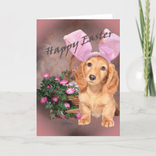 Cartão De Festividades Dachshund Happy Easter