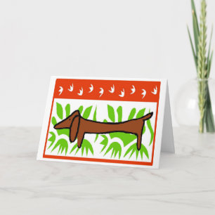 Cartão De Festividades Dachshund Happy Holiday