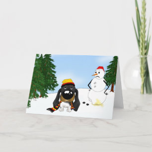 Cartão De Festividades Dachshund Inverno Neve