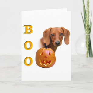 Cartão De Festividades Dachshund (liso) Boo