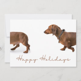 Cartão De Festividades Dachshund Minimalista Natal Feliz