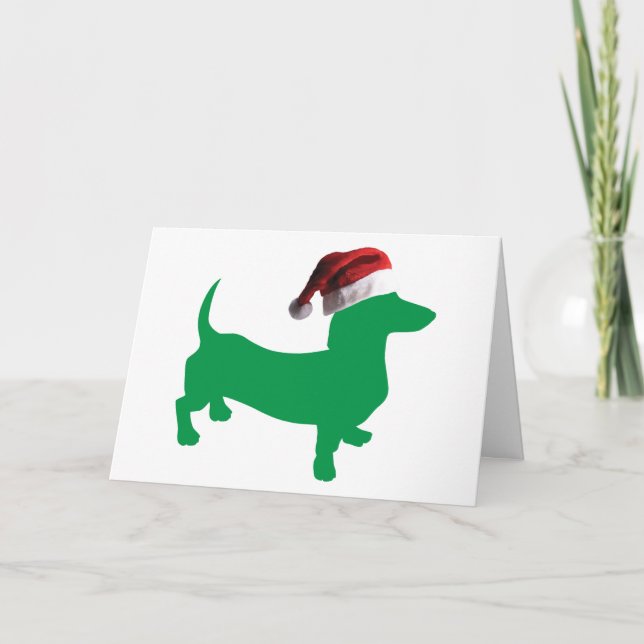Cartão De Festividades Dachshund Natal (Frente)