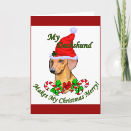 Cartão De Festividades Dachshund Oferece presentes de Natal