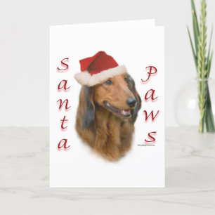 Cartão De Festividades Dachshund Paws - Longhair