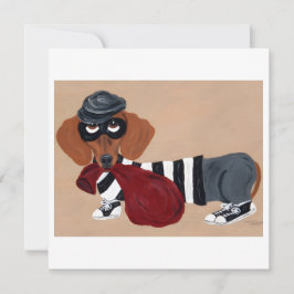 Cartão De Festividades Dachshund Treat Thief Burglar