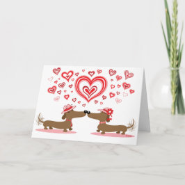 Cartão De Festividades Dachshunds do amor dos namorados