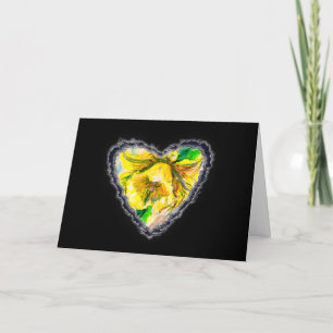 Cartão De Festividades Daffodil Heart Valentine Love Romance Card