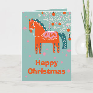 Cartão De Festividades Dala Horse (Natal) Sueco
