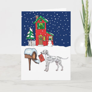 Cartão De Festividades Dalmatian Christmas Mail