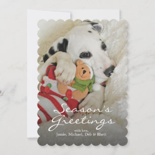 Cartão De Festividades Dalmation puppy with Christmas Stocking
