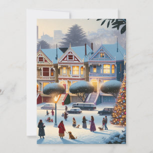 Cartão De Festividades Damas Pintadas Magia de Natal São Francisco