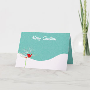 Cartão De Festividades Damask Christmas Bird - Com a sua Dentro de fotogr