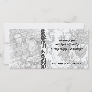 Cartão De Festividades damask rosa white e black.ai