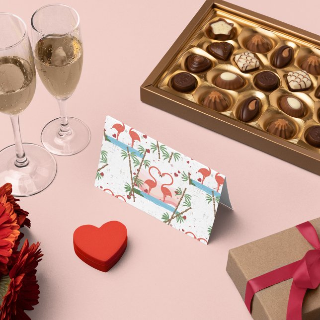 Cartão De Festividades Dança engraçada dos flamingos do rosa dos (Criador carregado)