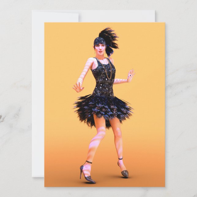 Cartão De Festividades Dança Flapper Vintage (Frente)
