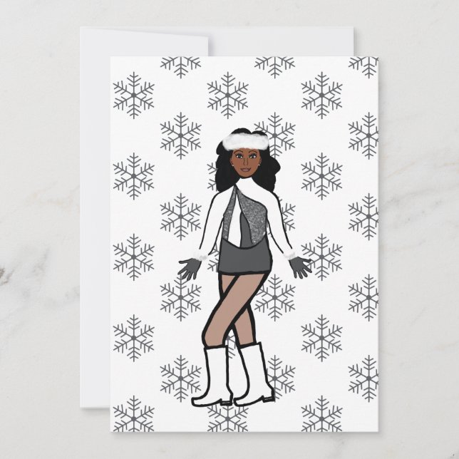 Cartão De Festividades Dançarino de Neve Silver (Frente)