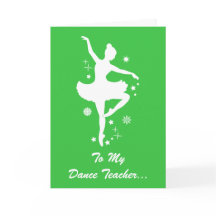 Dance Teacher Happy Holidays Ballerina Silhouette