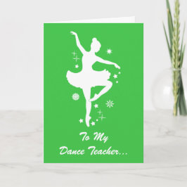 Cartão De Festividades Dance Teacher Happy Holidays Ballerina Silhouette