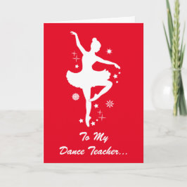 Cartão De Festividades Dance Teacher Happy Holidays Ballerina Silhouette