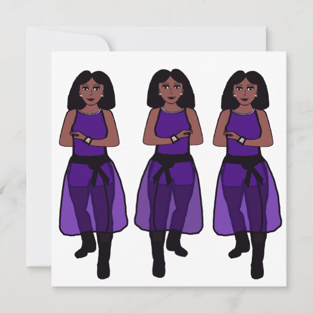 Cartão De Festividades Dançer Sheer Purple A (Frente)