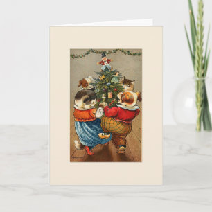 Cartão De Festividades Dancing around the Christmas Tree- christmas card