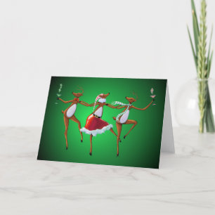 Cartão De Festividades DANCING REINDEER de SHARON SHARPE