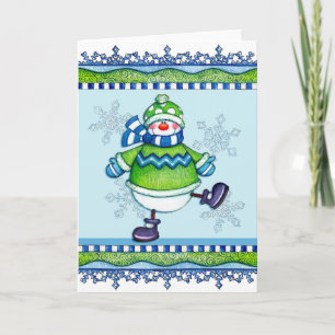 Cartão De Festividades Dancing Snowman - Greeting Card