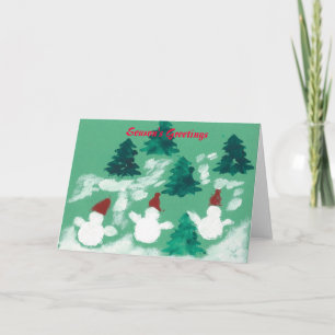Cartão De Festividades Dancing Snowmen