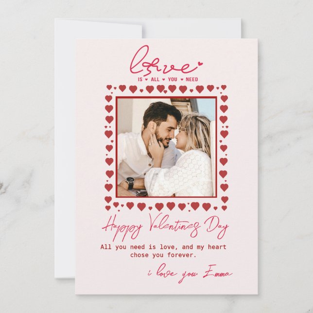 Cartão De Festividades Dandelion  All You Need Is Love Valentines Day  (Frente)