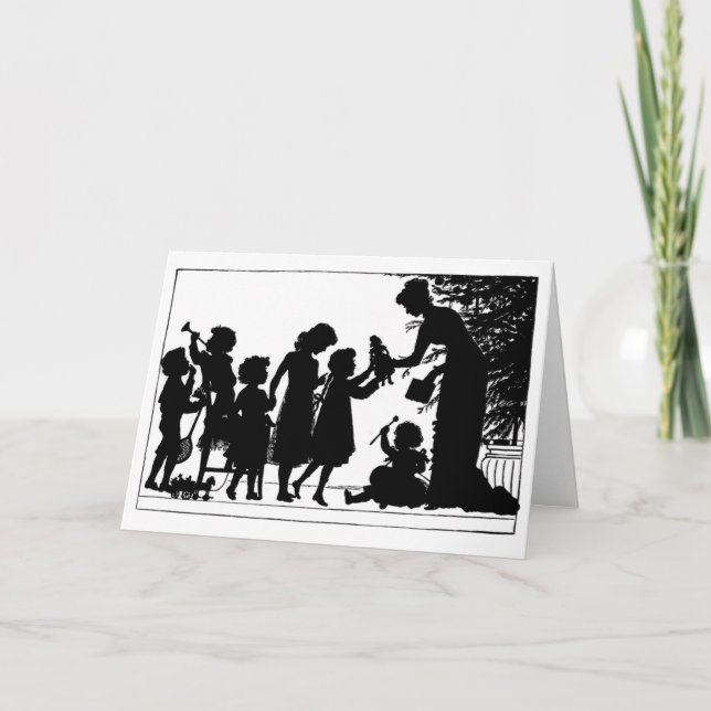 Cartão De Festividades Dando presentes de Natal (Frente)