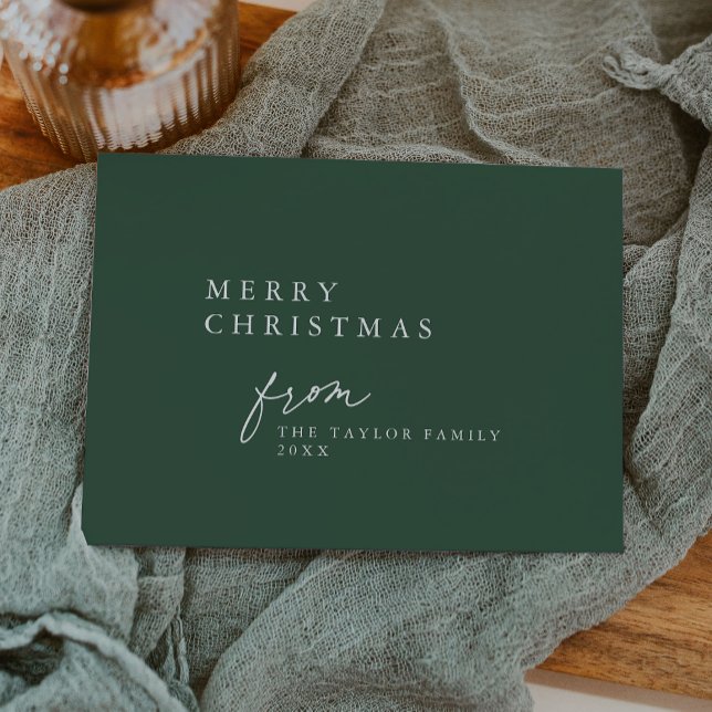 Cartão De Festividades DARCY Green Unique Boho DIY Moderno Feliz Natal (DARCY Green Unique Boho DIY Modern Merry Christmas Holiday Card)